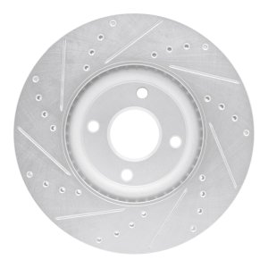 Ford Ecosport Brake Rotor (1) - Front Right - R1 Concepts - Drilled & Slotted - Silver - `18-`22